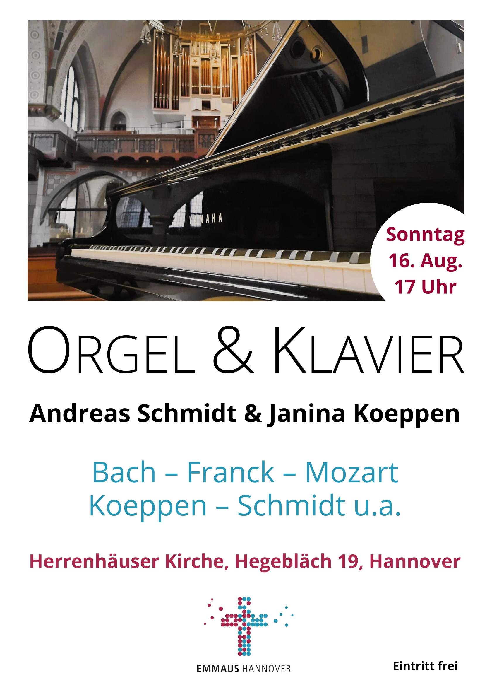 Orgel und Klavier Herrenhäuser Kirche 16.08.2026